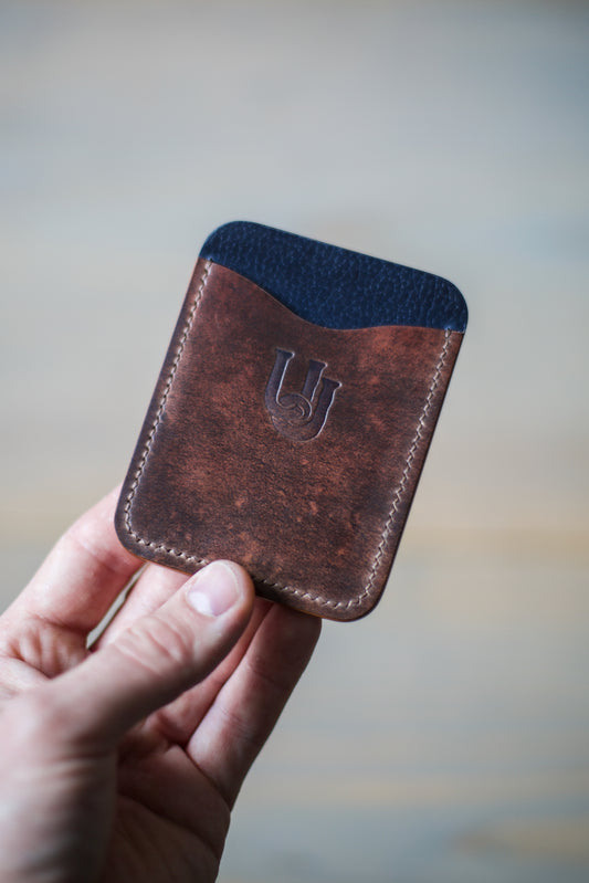 3 POCKET CARDHOLDER (marbled brown/ blue shell cordovan leather)