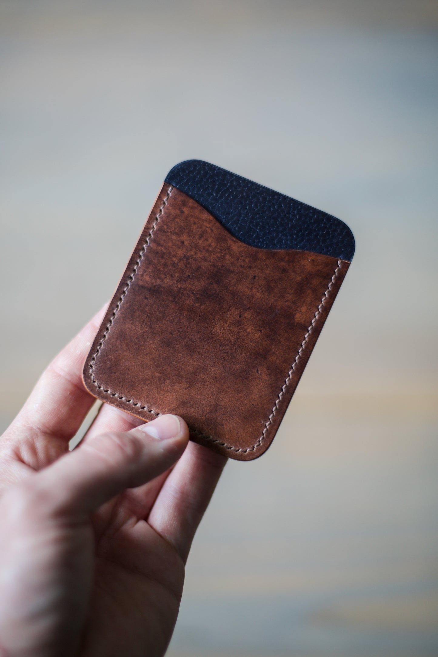 3 POCKET CARDHOLDER (marbled brown/ blue shell cordovan leather)