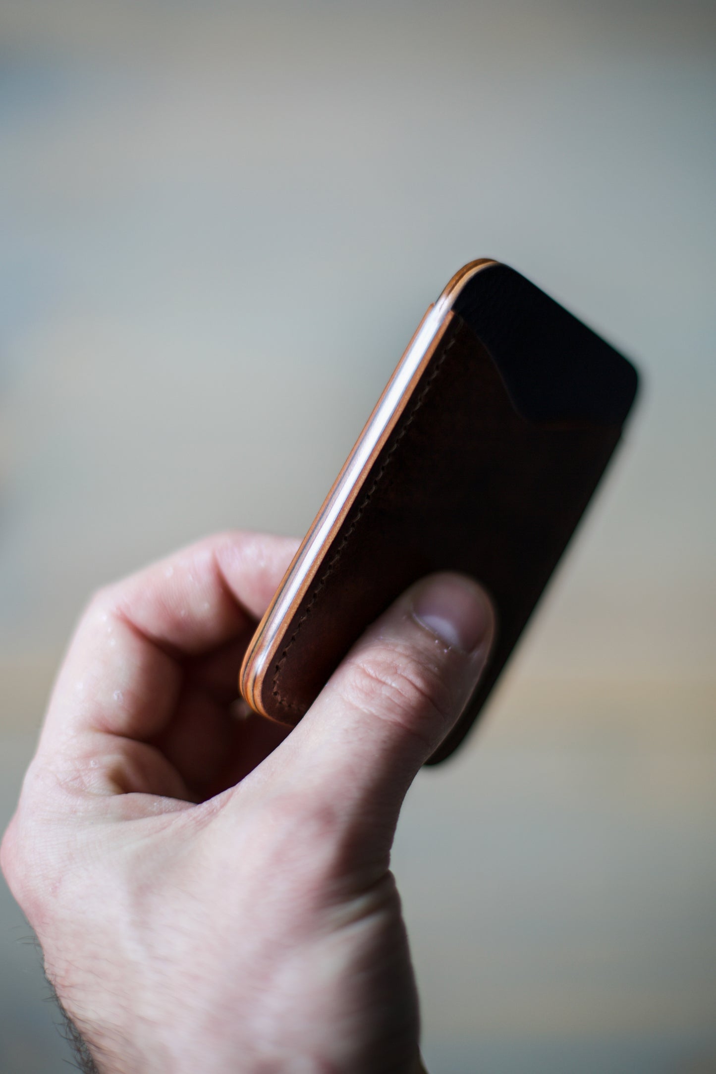 3 POCKET CARDHOLDER (marbled brown/ blue shell cordovan leather)