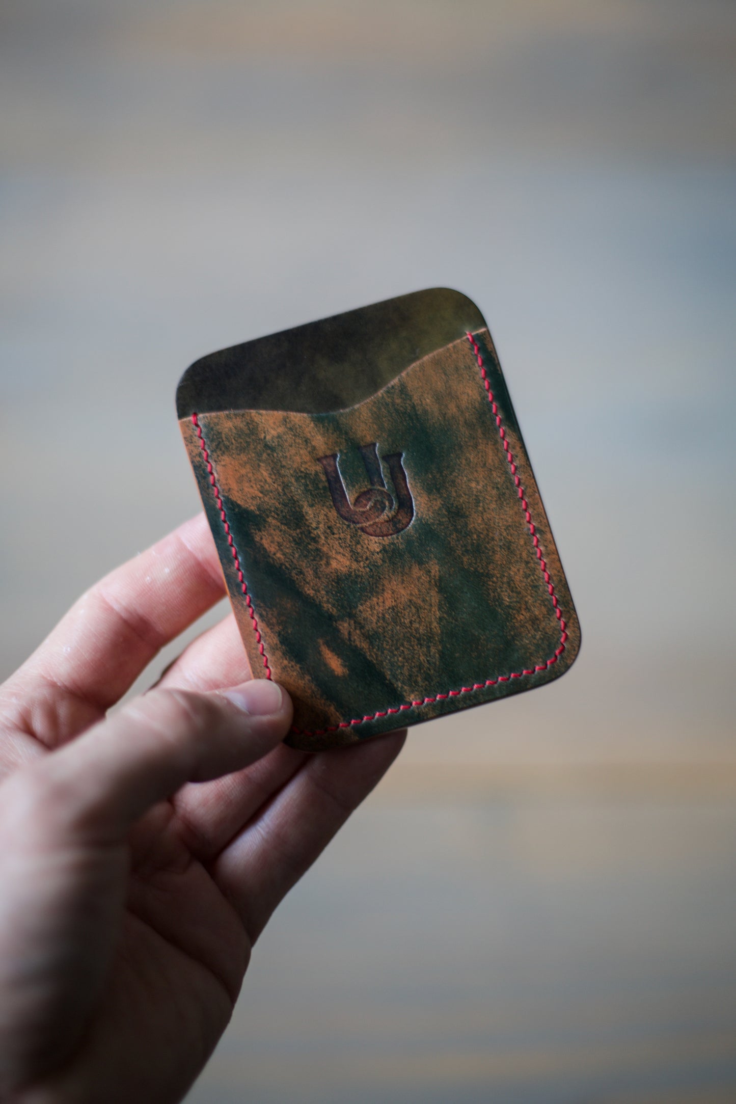 3 POCKET CARDHOLDER (green/red shell cordovan leather)