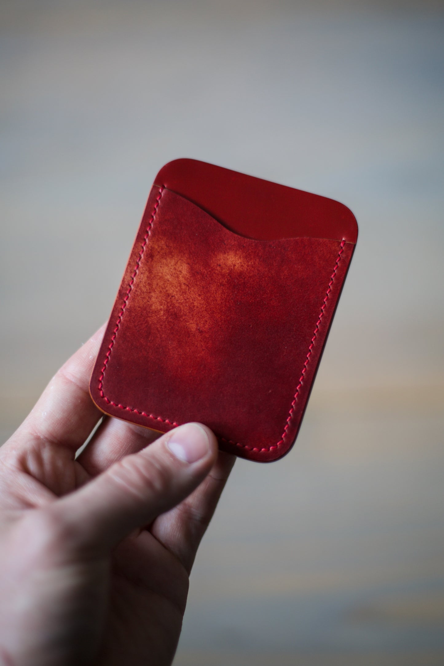 3 POCKET CARDHOLDER (green/red shell cordovan leather)