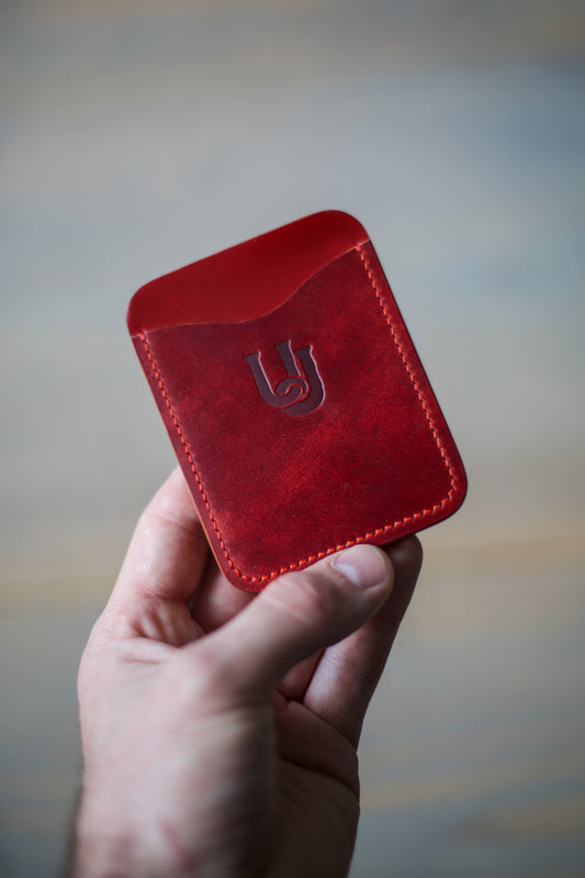 3 POCKET CARDHOLDER (red shell cordovan leather)