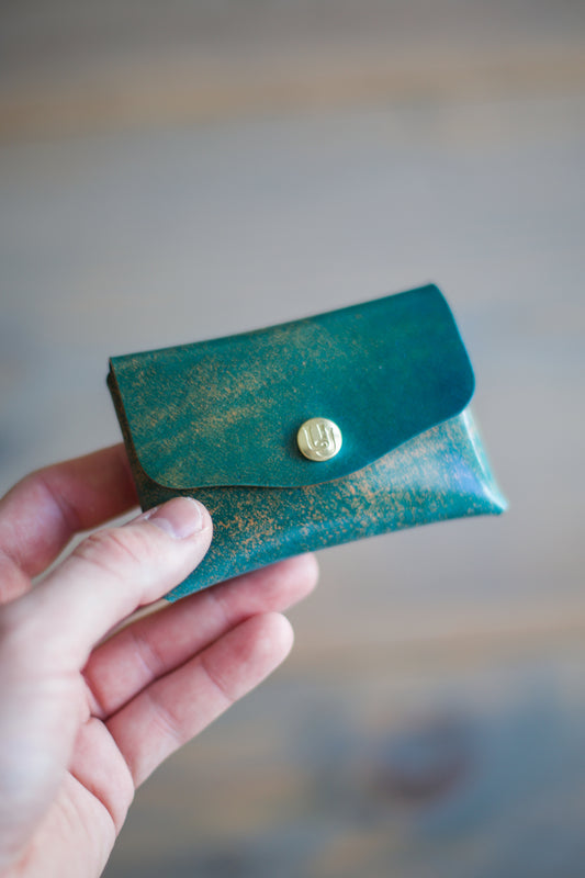 LIDIA WALLET (marbled teal cordovan)