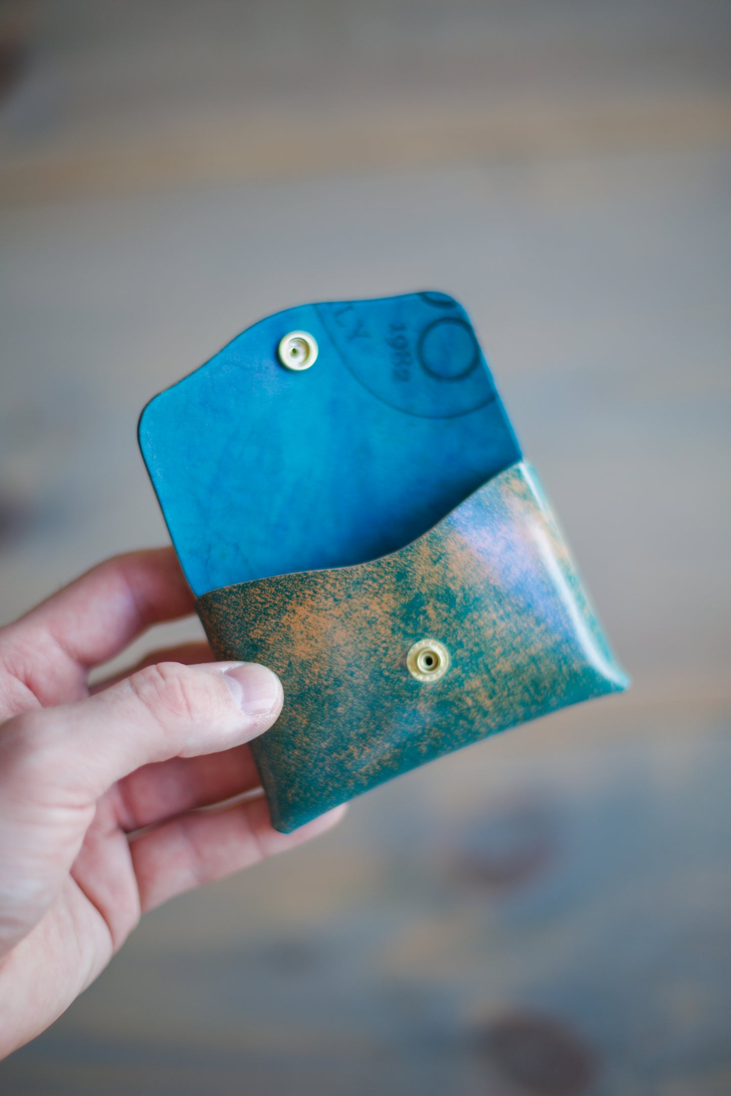 LIDIA WALLET (marbled teal cordovan)