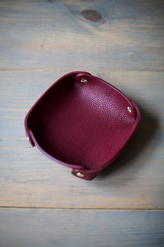 VALET TRAY (burgundy leather)