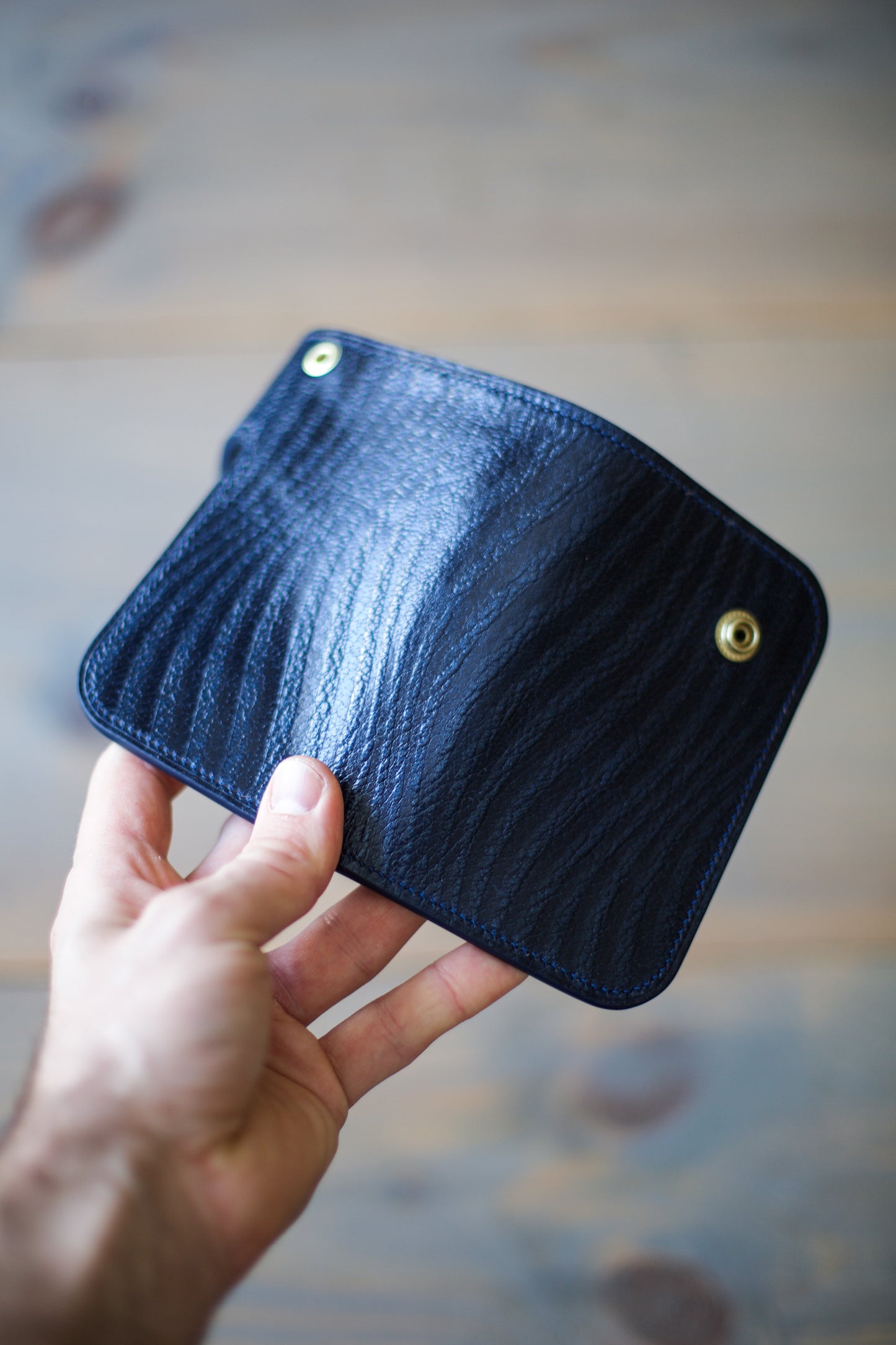 CONCHO WALLET (blue veg tan leather)