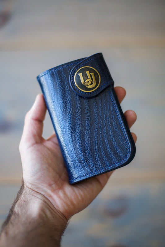 CONCHO WALLET (blue veg tan leather)