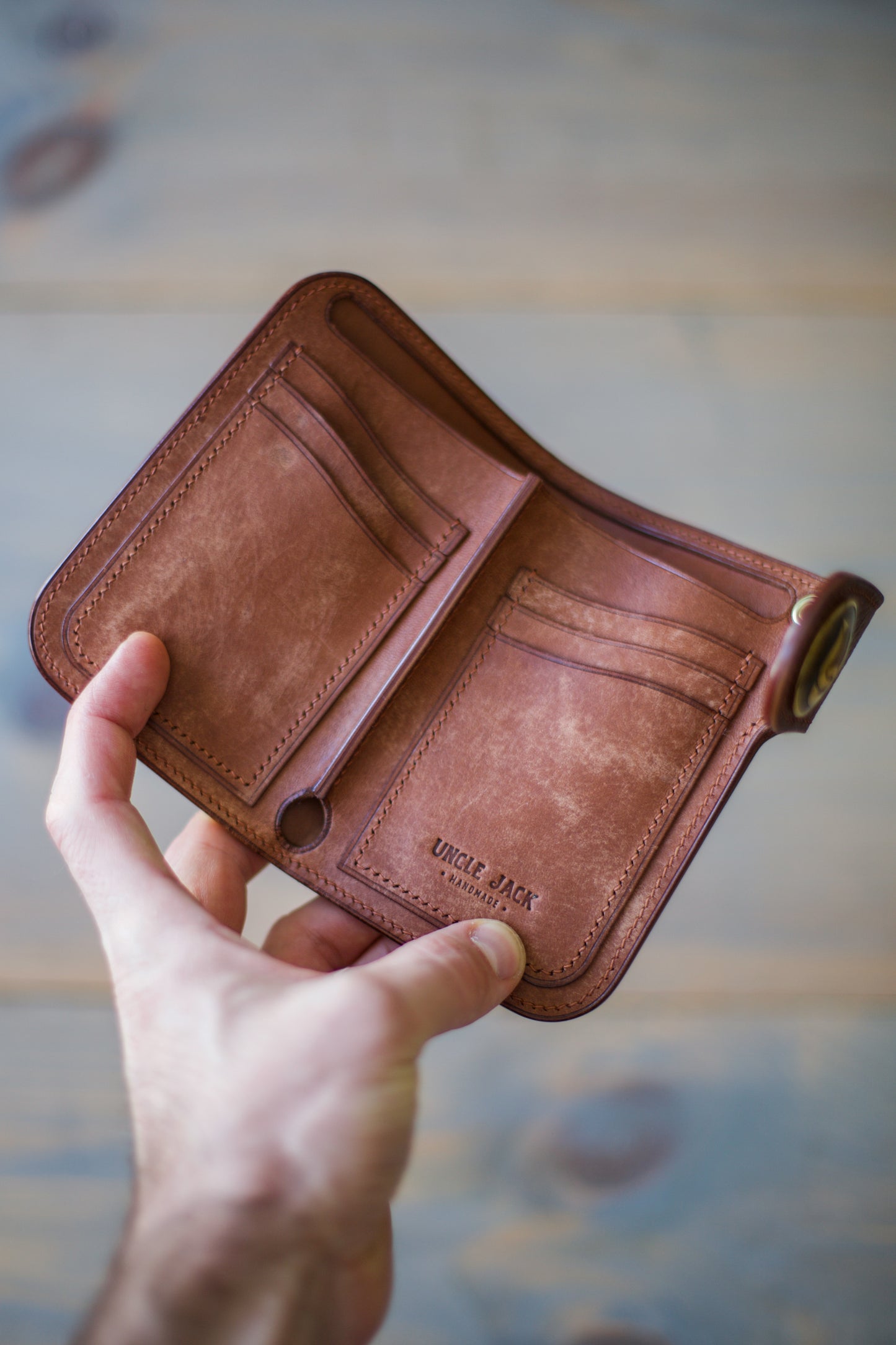 CONCHO WALLET (brown veg tan leather)