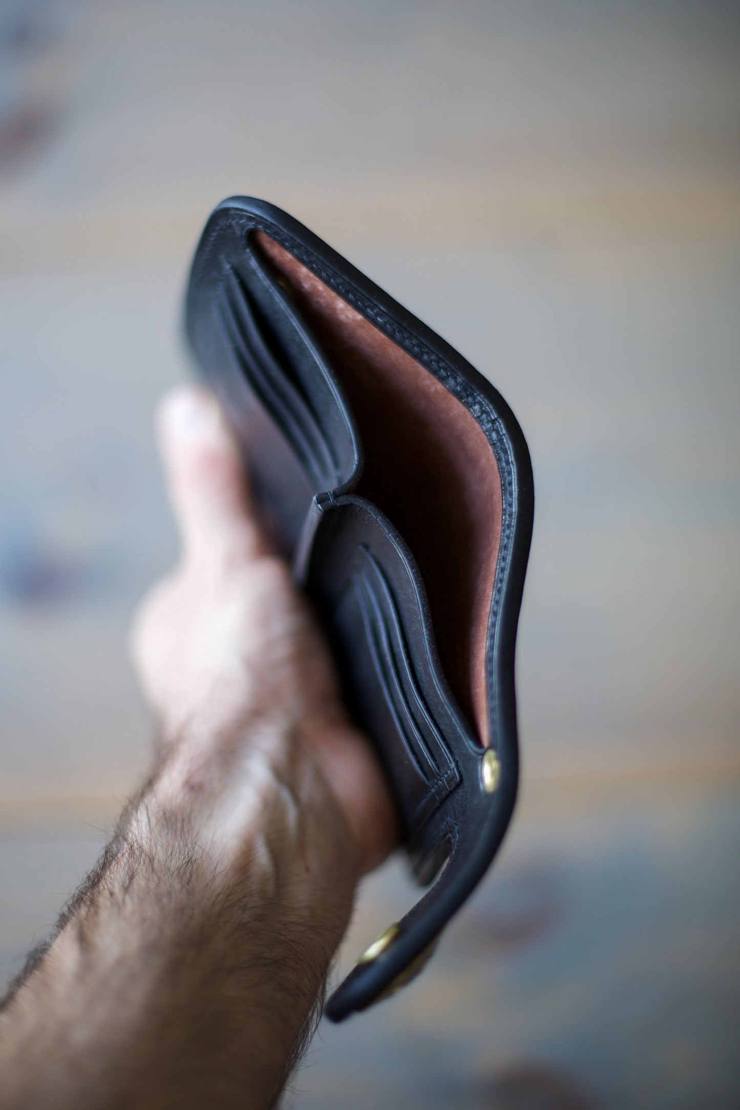 CONCHO WALLET (black veg tan leather)