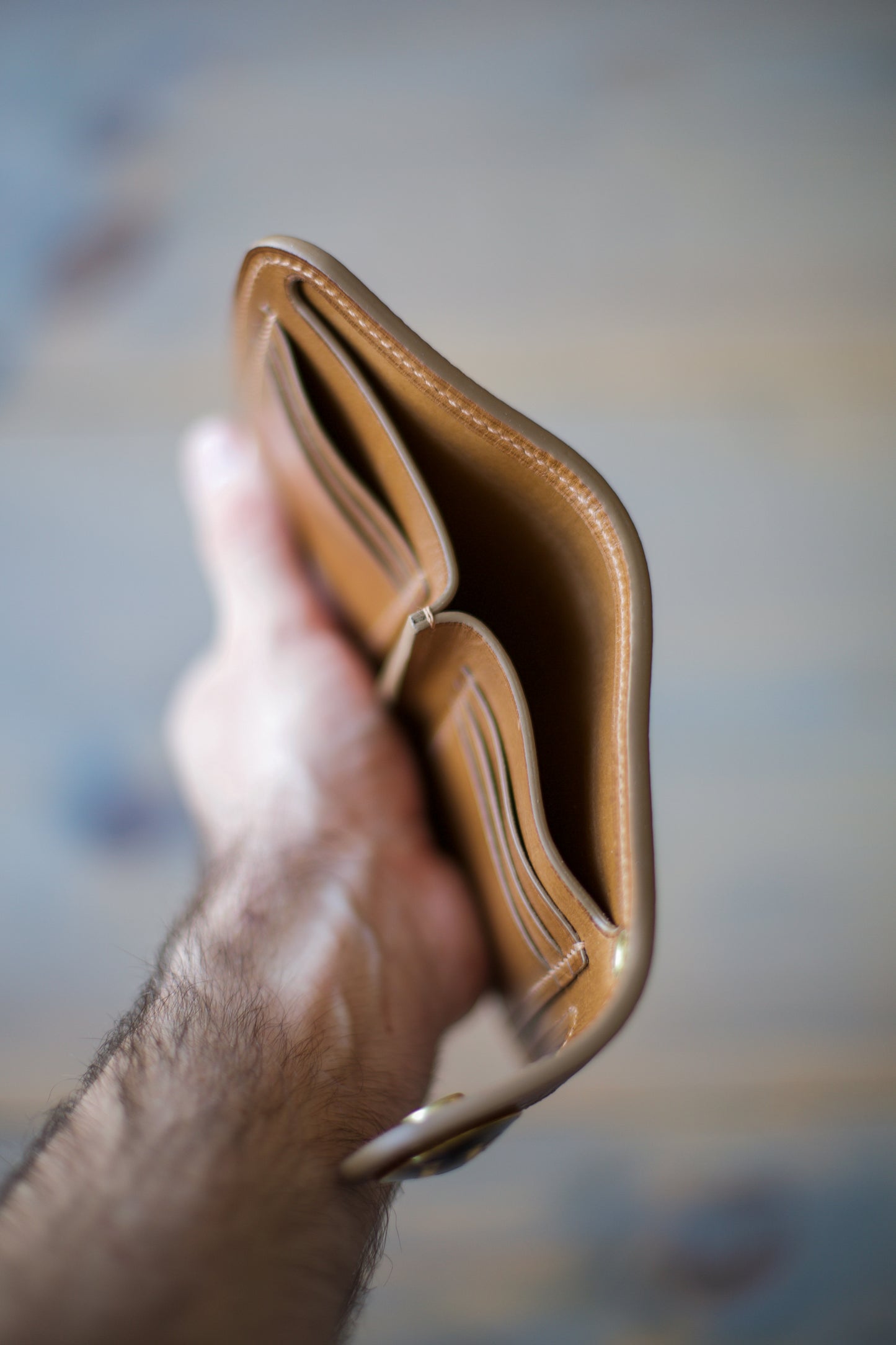 CONCHO WALLET (textured/smooth brown veg tan leather)