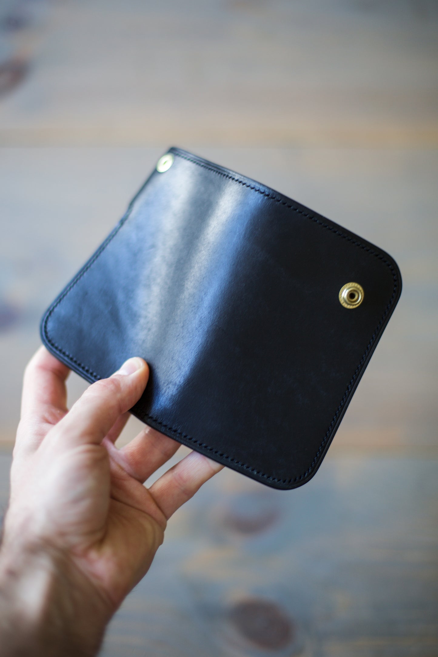 CONCHO WALLET (black veg tan leather)