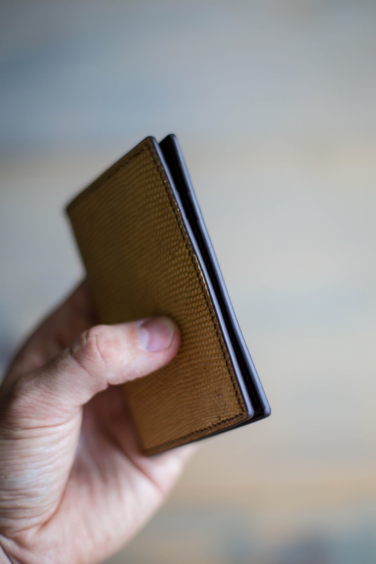 6 SLOT BIFOLD (brown veg tan/ gold lizard)