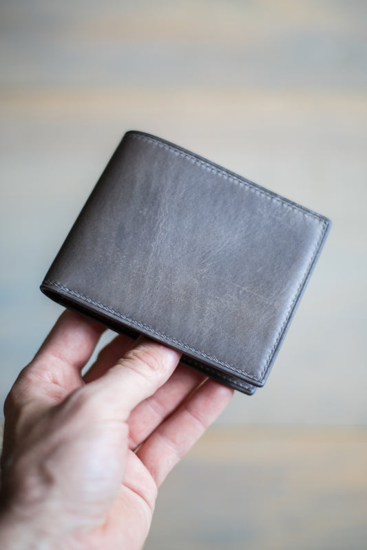 6 SLOT BIFOLD (grey veg tan leather)