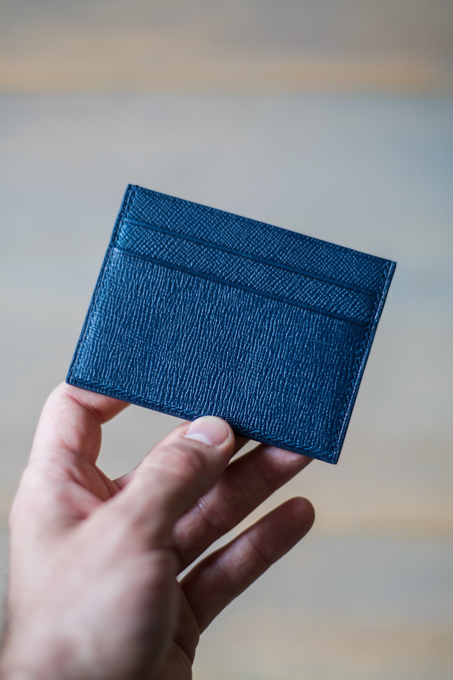 5 POCKET CARDHOLDER (blue Ponte Saffiano leather)