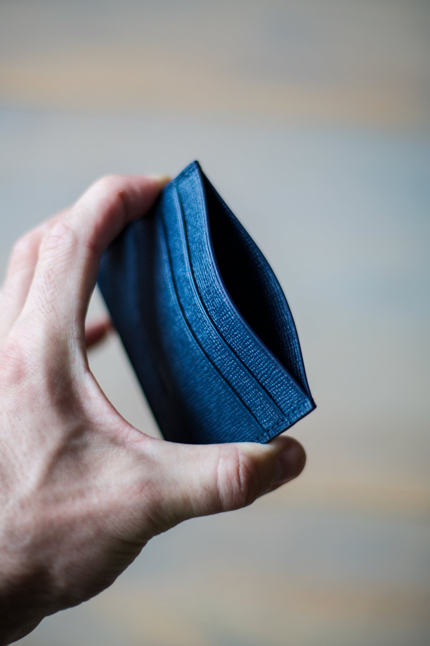 5 POCKET CARDHOLDER (blue Ponte Saffiano leather)