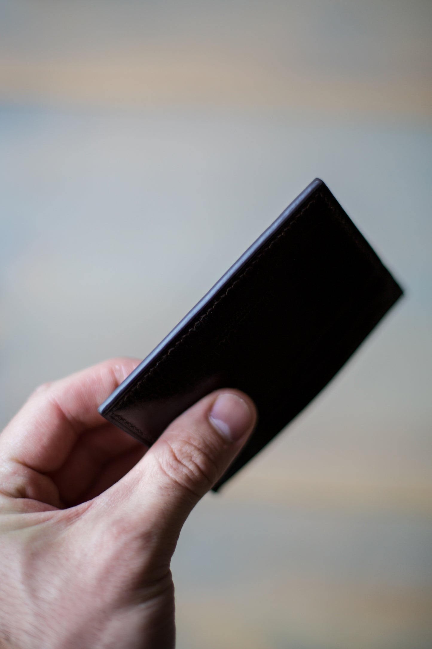 5 POCKET CARDHOLDER (shiny dark brown veg tan leather)