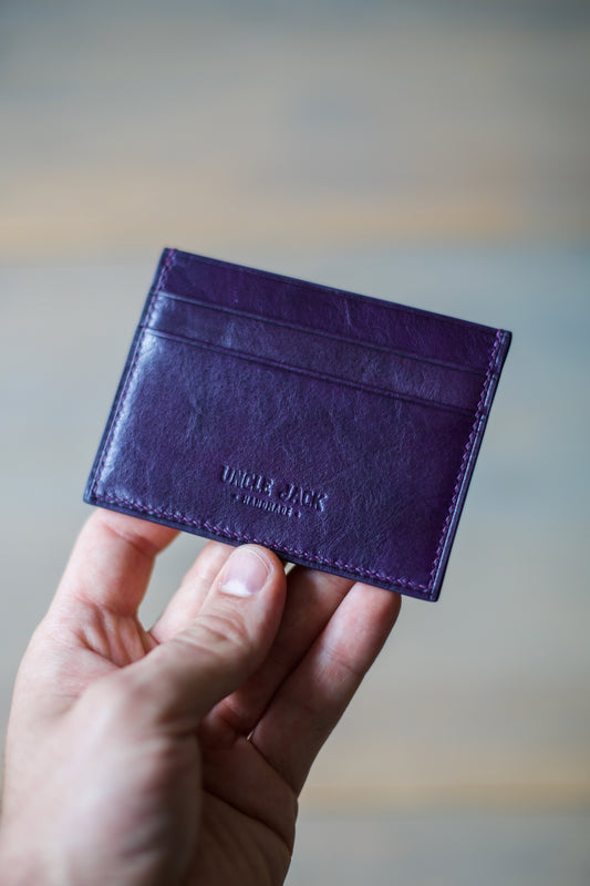 5 POCKET CARDHOLDER (purple veg tan leather)