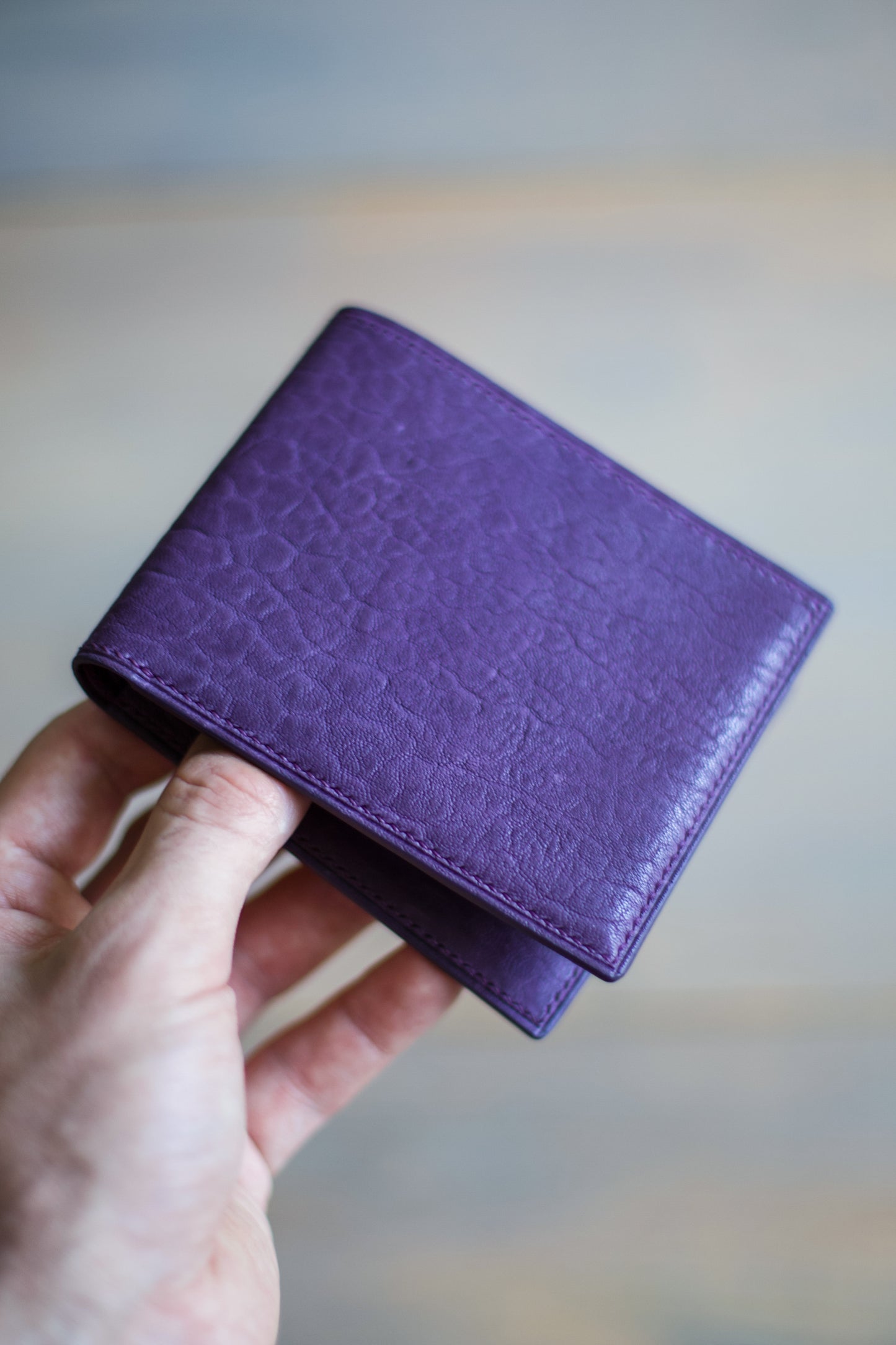 6 SLOT BIFOLD (purple lamb leather)