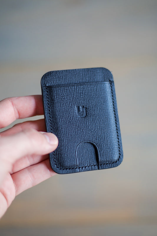 3 POCKET THUMB CARDHOLDER (black saffiano leather)